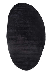 Cera Black Hand Tufted Irregular Shaped Viscose Silk Rug
