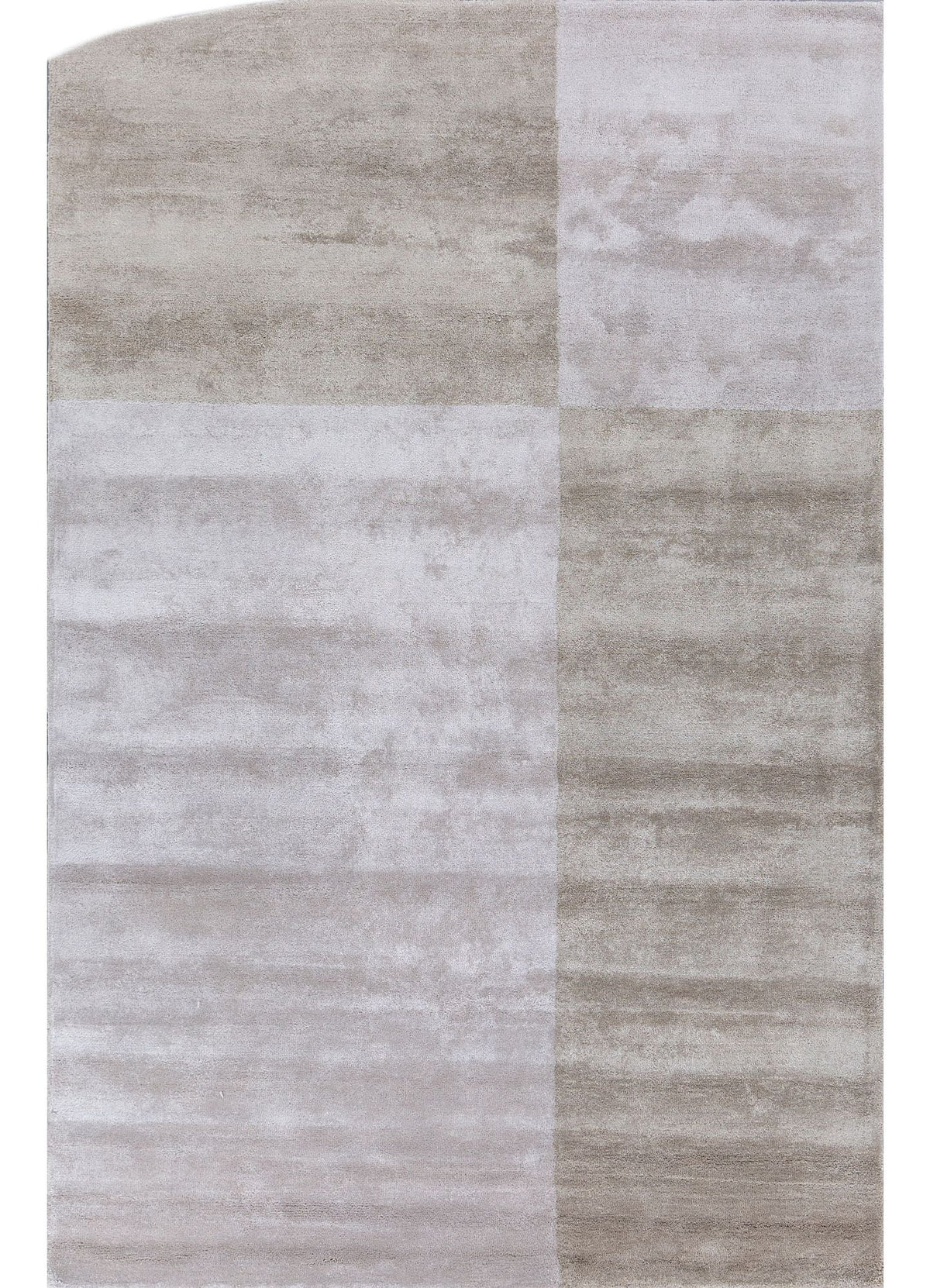 Come Around Beige & Grey Viscose Silk Hand Tufted Rug