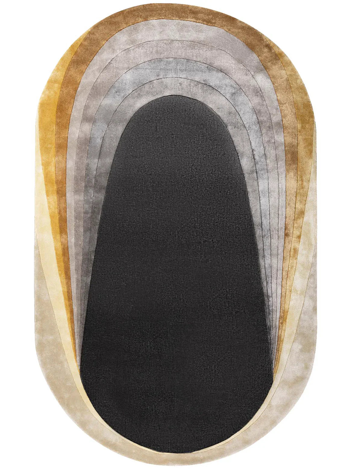 ELIPS Gold Viscose Silk Hand Tufted Rug