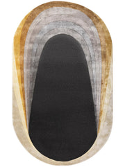ELIPS Gold Viscose Silk Hand Tufted Rug