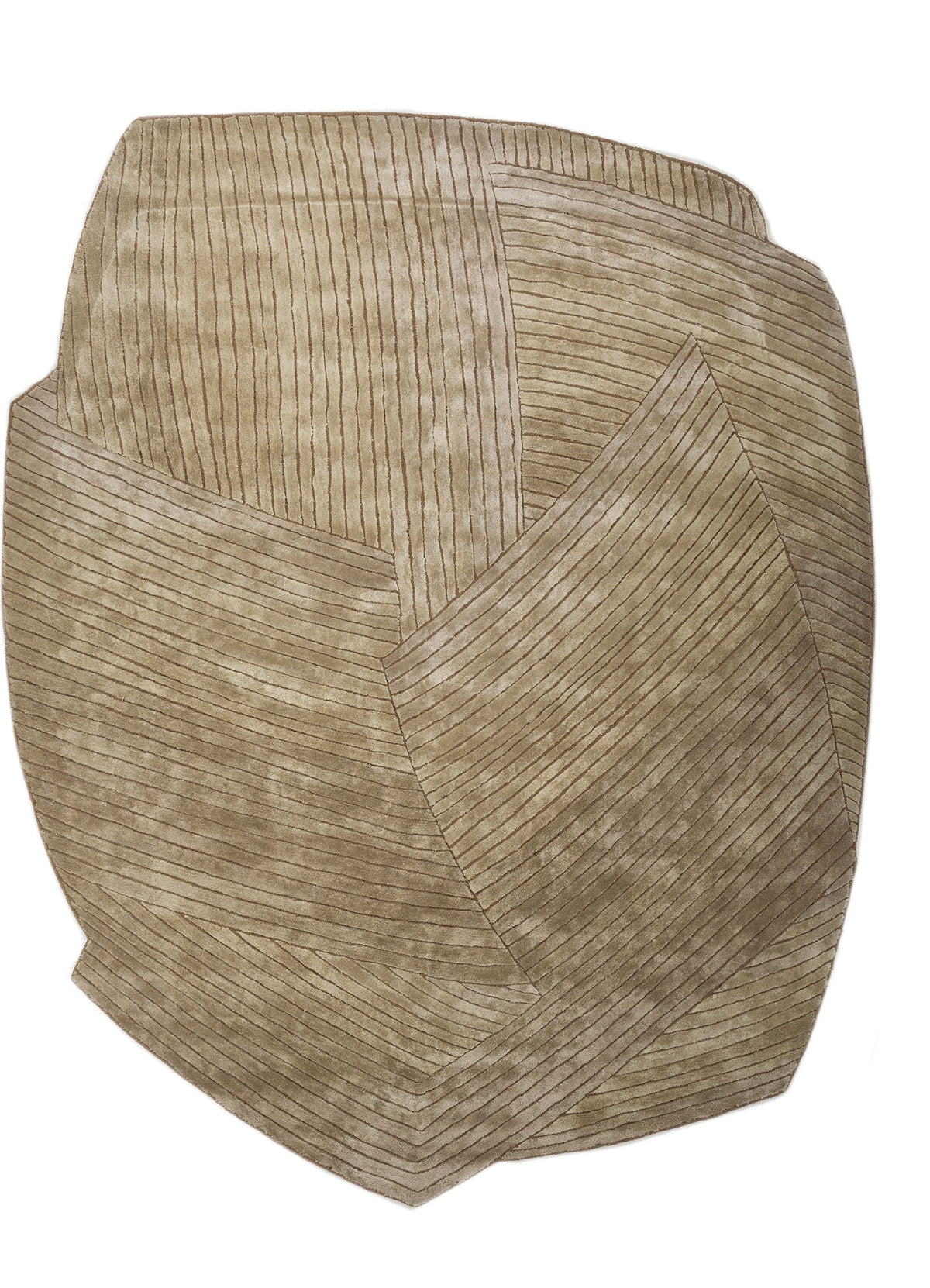 Beige Hand Tufted Wool and Viscose Rug