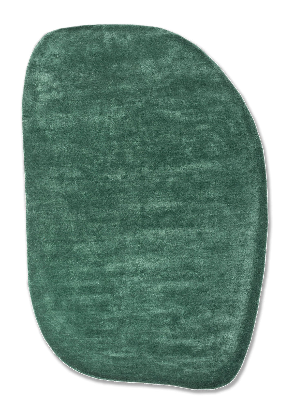 Green Irregular Hand Tufted Wool and Viscose Rug