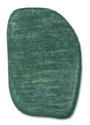 Green Irregular Hand Tufted Wool and Viscose Rug