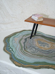 Jade Cascade Hand Tufted Area Rug Irregular Shape Carpet
