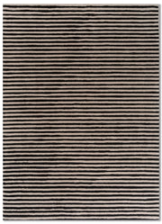 White & Ebony Viscose Silk Hand Tufted Rug