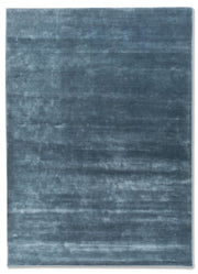 Indigo Blue Viscose Silk Hand Tufted Rug For Living Room & Bed Room