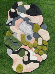 Lush With Moss Hand Tufted Area Rug Irregular Shape Carpet