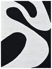 Black White Hand Tufted New Zealand Wool Rug