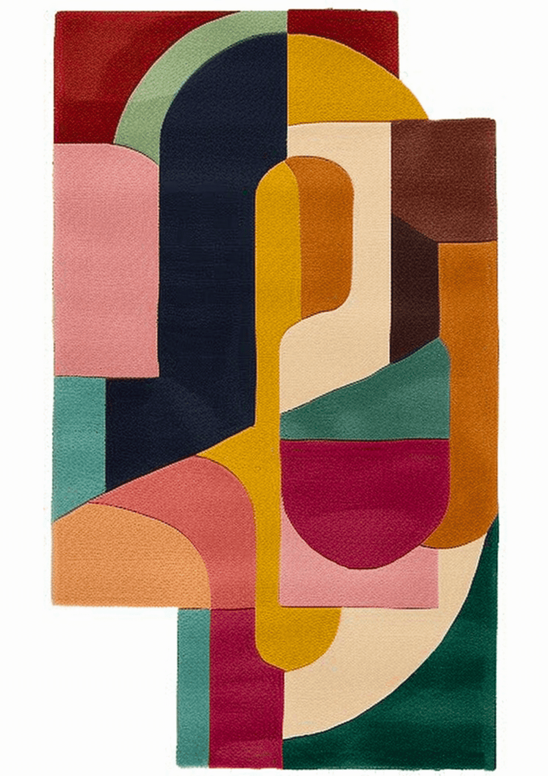 Éclat des Couleurs Hand Tufted Area Rug Irregular Shape Carpet