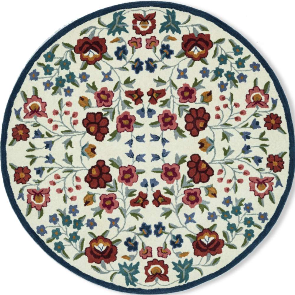 Warwick Multicolor Contemporary Hand Tufted Round Plush New Zealand Wool Rug