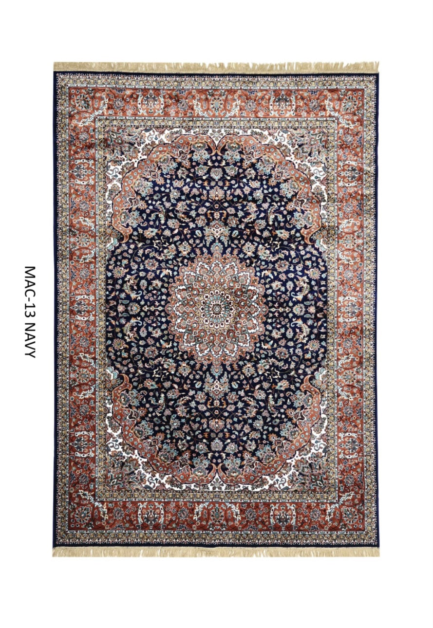 Navy Persian Silk Carpet