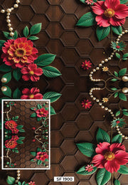Geometrical Brown & White 3mm Printed Matt For Events , Wedding’s & Exhibition