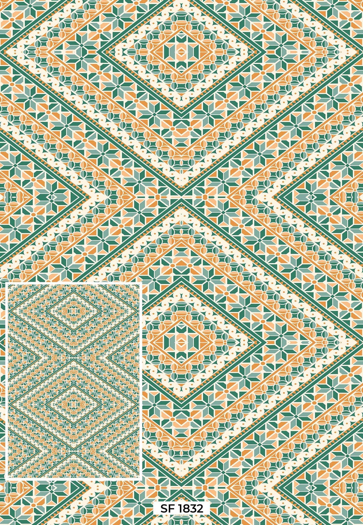 Floral Gold & Green 3mm Printed Matt For Events , Wedding’s & Exhibhition