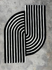 Movement Hand Tufted Area Rug Irregular Shape Carpet