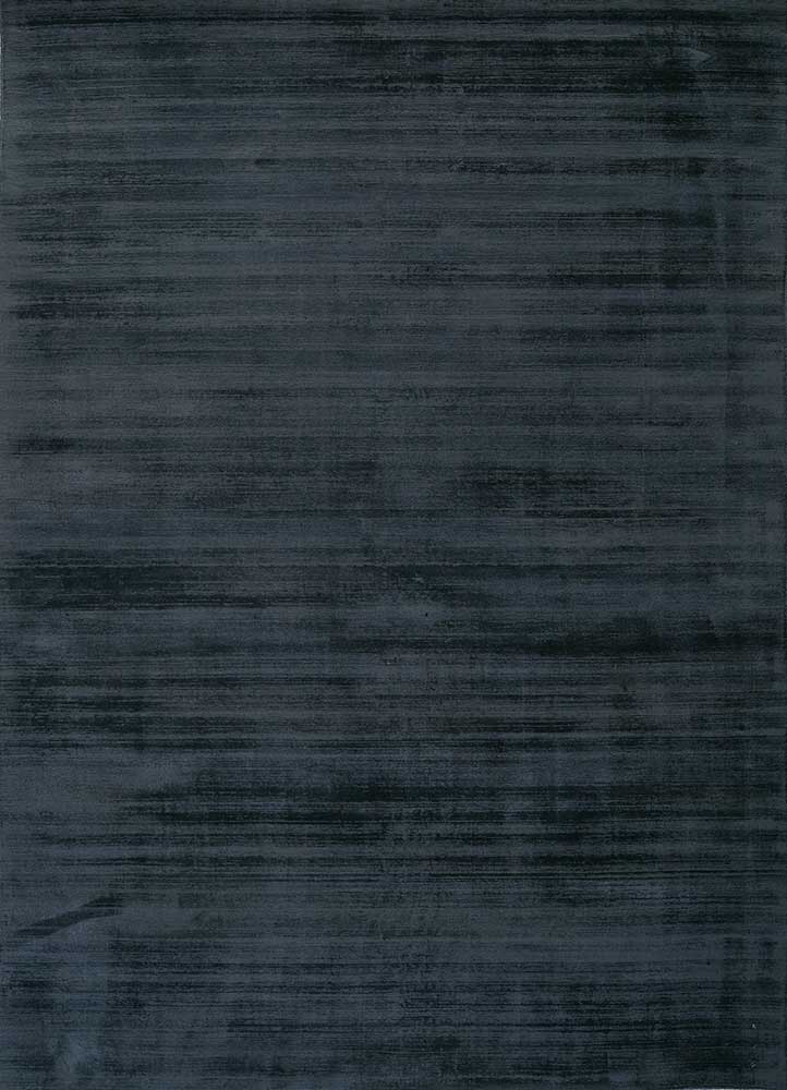 Handwoven Dark Navy Wool / Viscose Rug