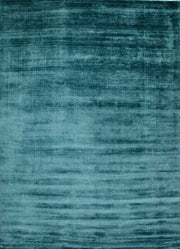 Handwoven Cadet Blue Wool / Viscose Rug