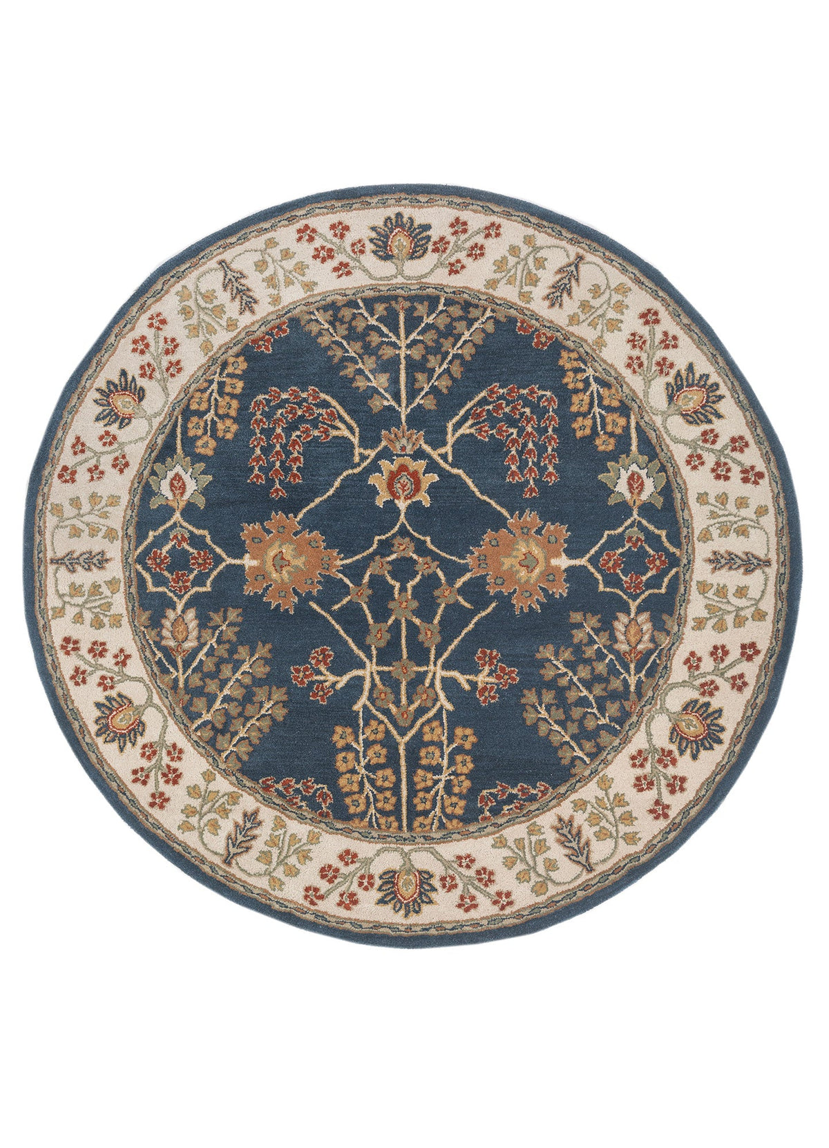 Traditional Multicolor Kasbah Hand Tufted Round Plush New Zealand Wool Rug