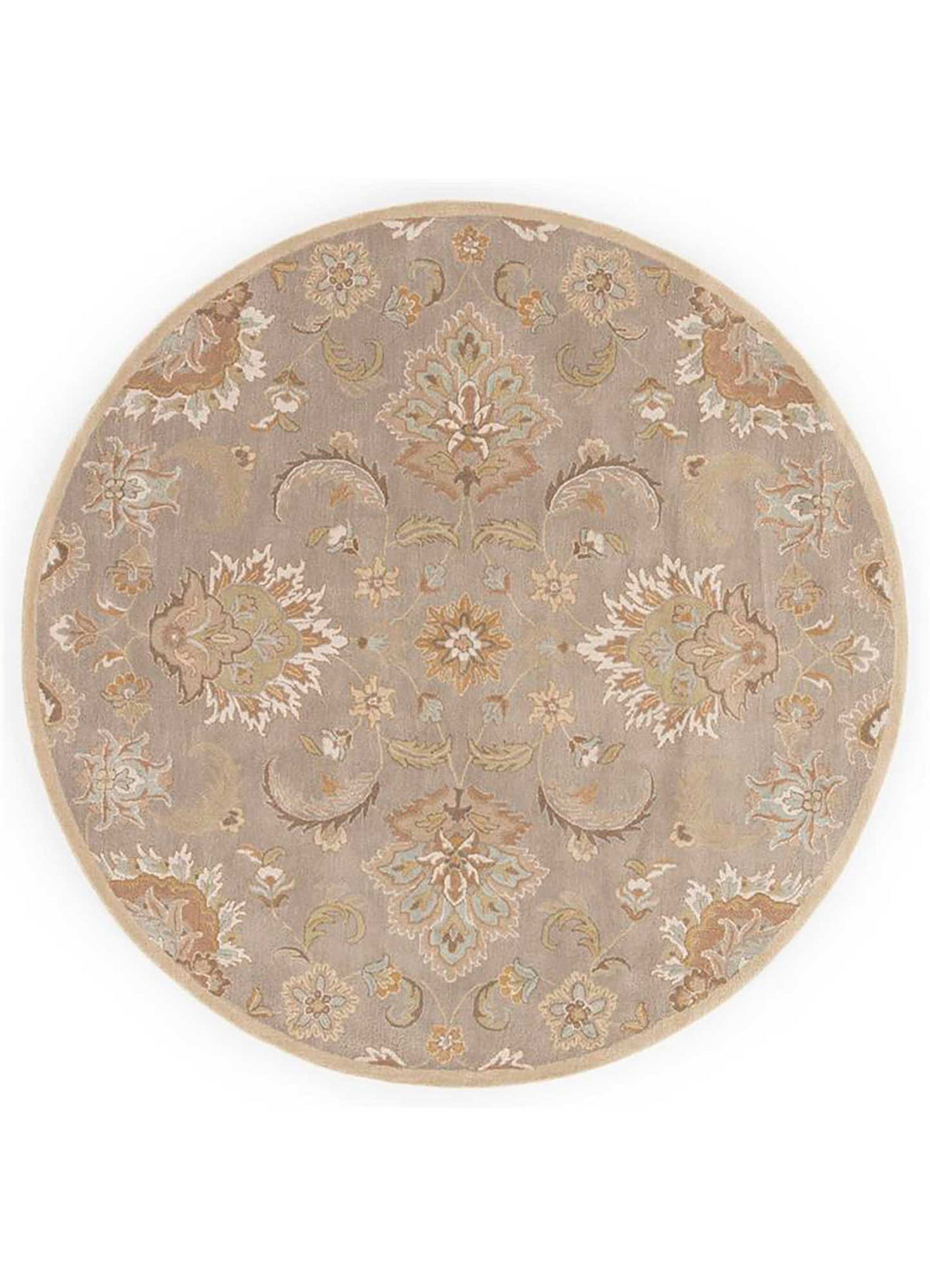 Kasbah Beige Hand Tufted Round Plush New Zealand Wool Rug
