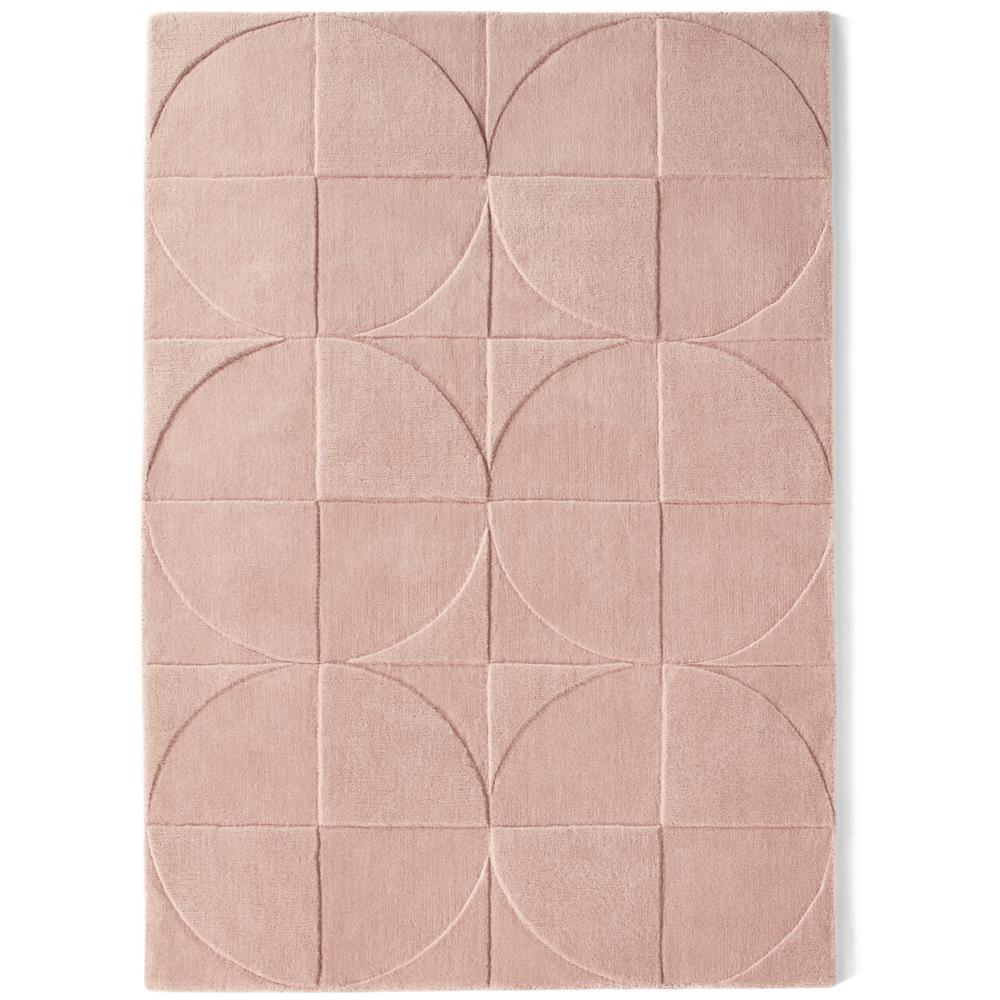 Hand Tufted New Zealand Wool Round Square Rug - Blush Pink