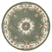 Royal Green Circle Round Rug