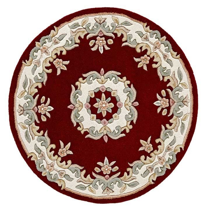 Royal Red Circle Round Rug