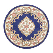 Shensi Navy Round Rug