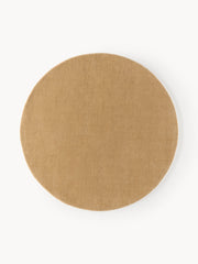 Round Beige Hand Tufted New Zealand Wool Rug