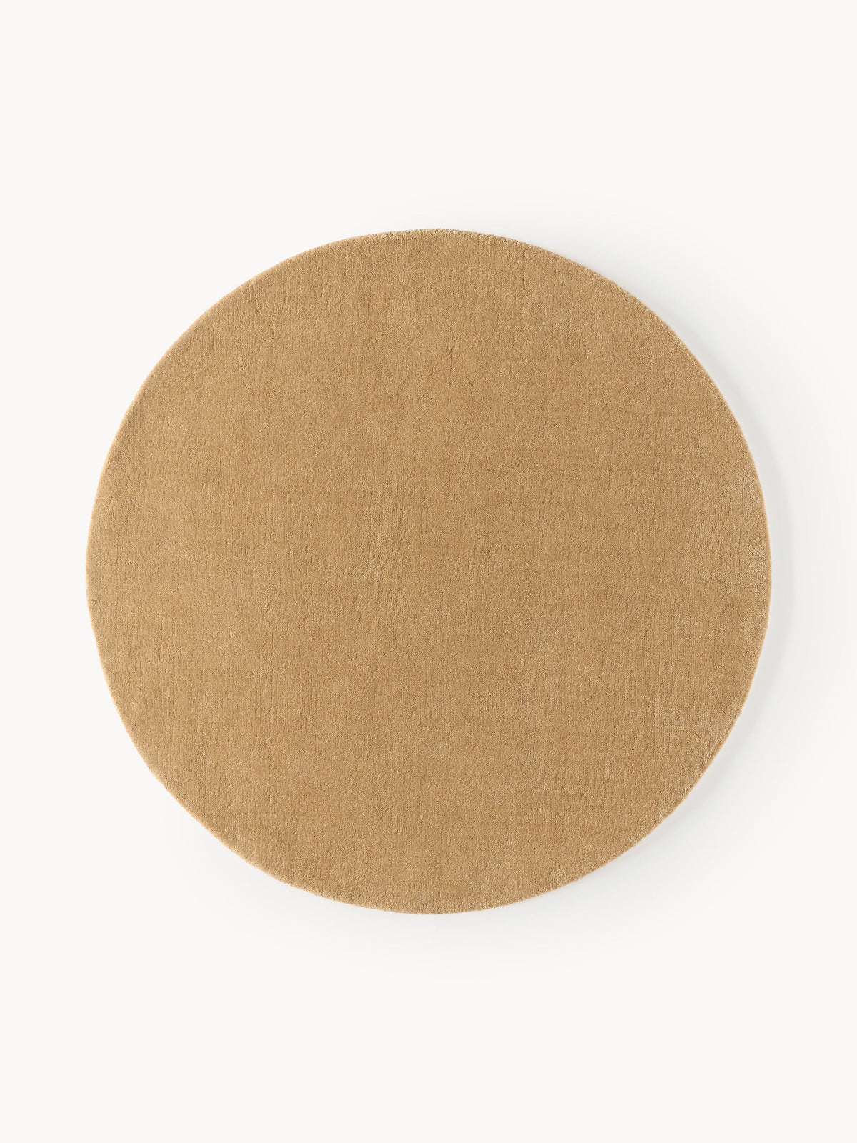 Round Beige Hand Tufted New Zealand Wool Rug