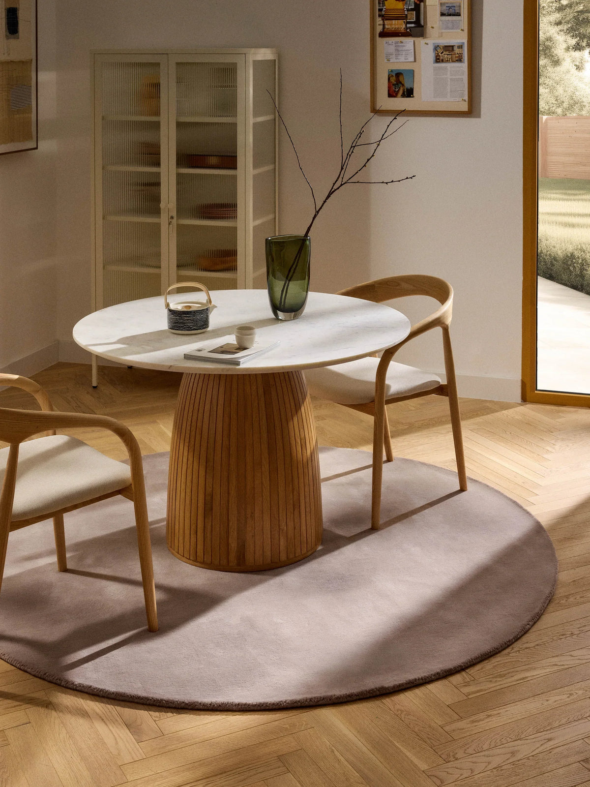 Round Hand Tufted Nougat New Zealand Wool Rug
