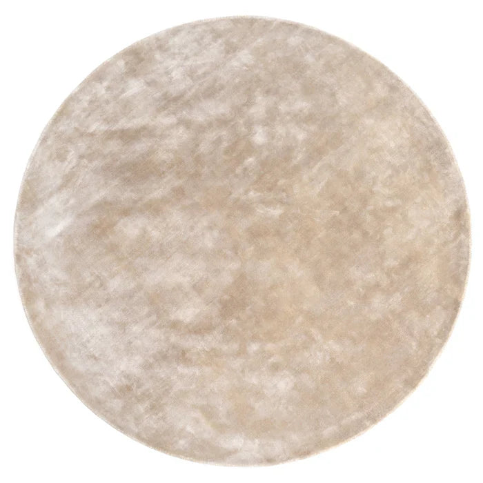 Solid Beige Hand Tufted Viscose Silk Rug