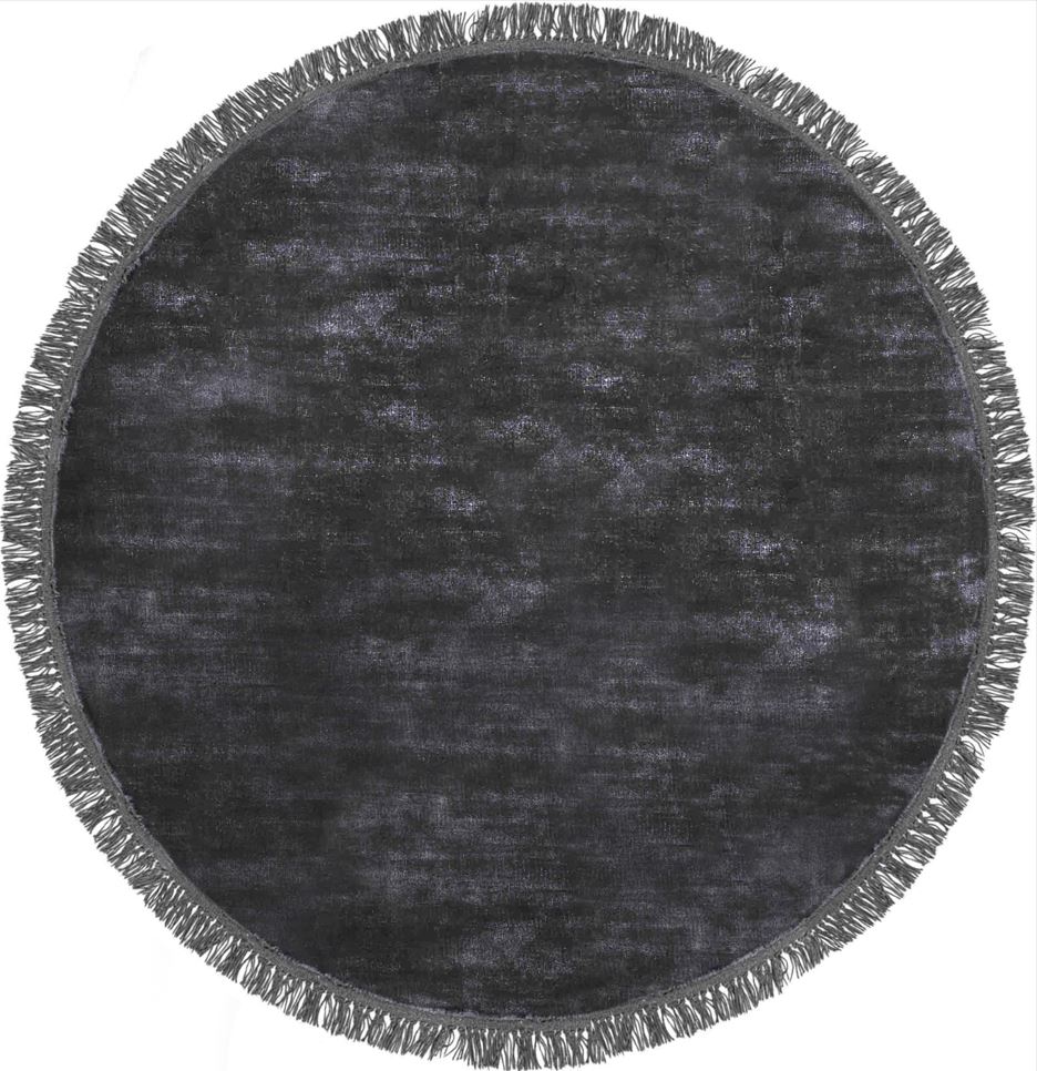 Basis Charcoal Grey Viscose Silk Hand Tufted Rug