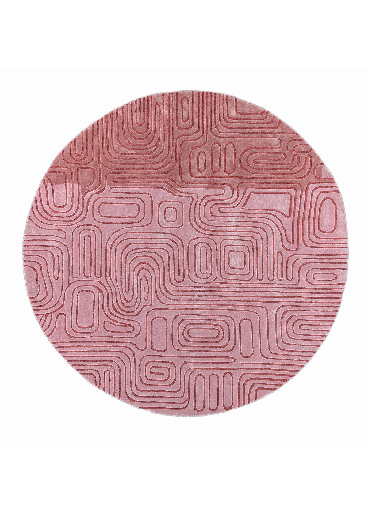 Pink Contemporary Round Viscose Silk Hand Tufted Rug