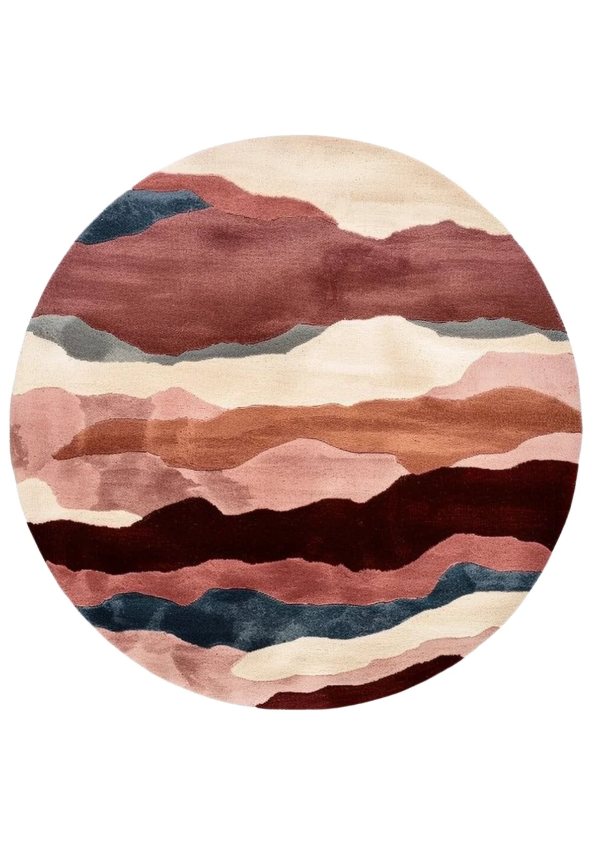 Round Wool & Silk Horizon Multicolour Hand Tufted Rug