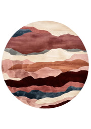 Round Wool & Silk Horizon Multicolour Hand Tufted Rug