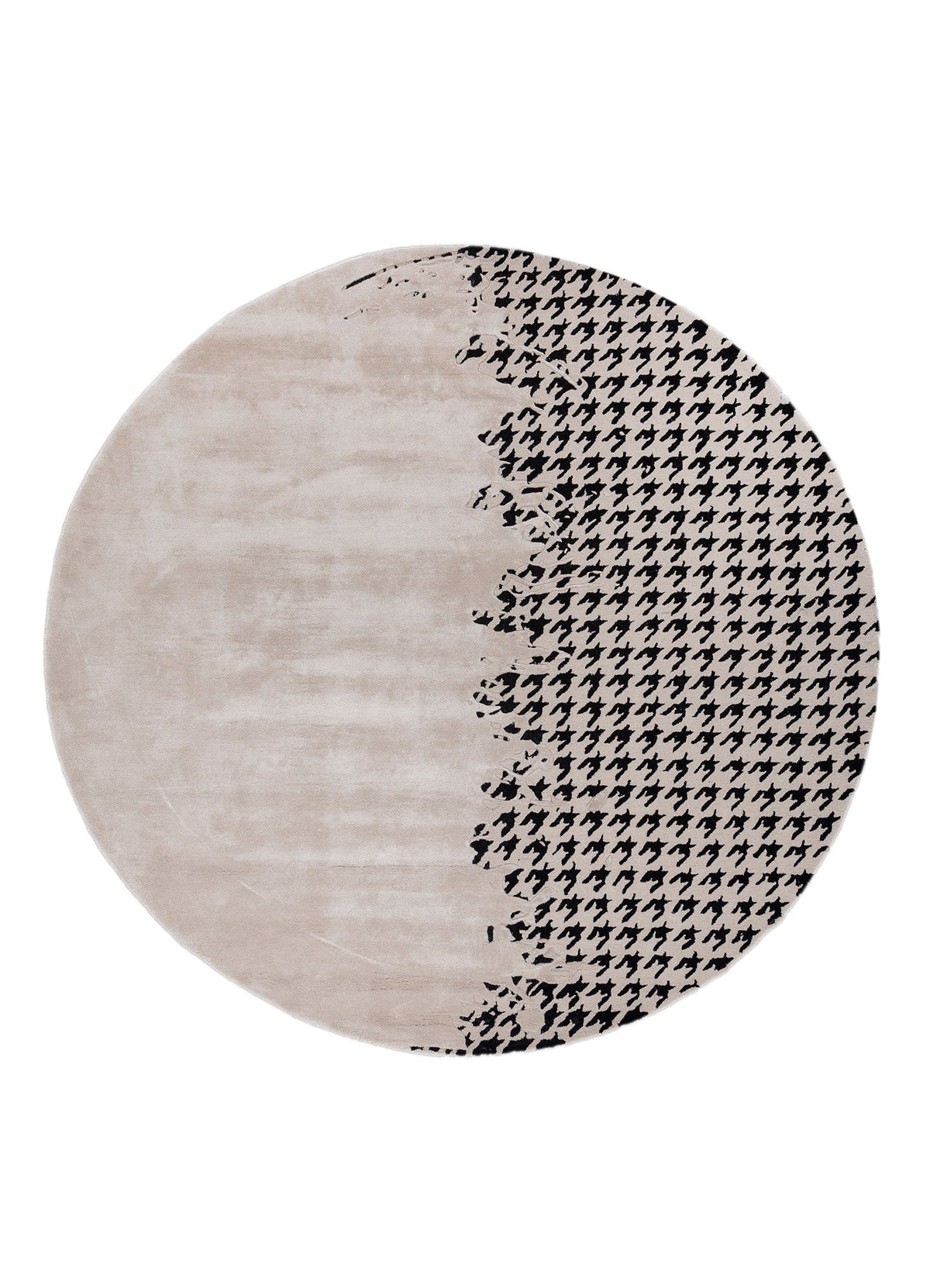Round Anthracite Viscose Silk Hand Tufted Rug