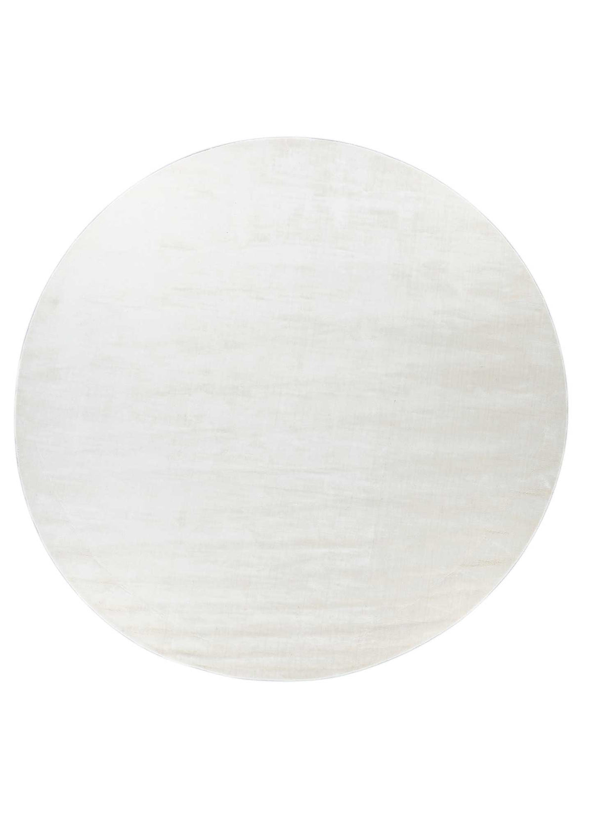 Round Pure White Viscose Silk Hand Tufted Rug