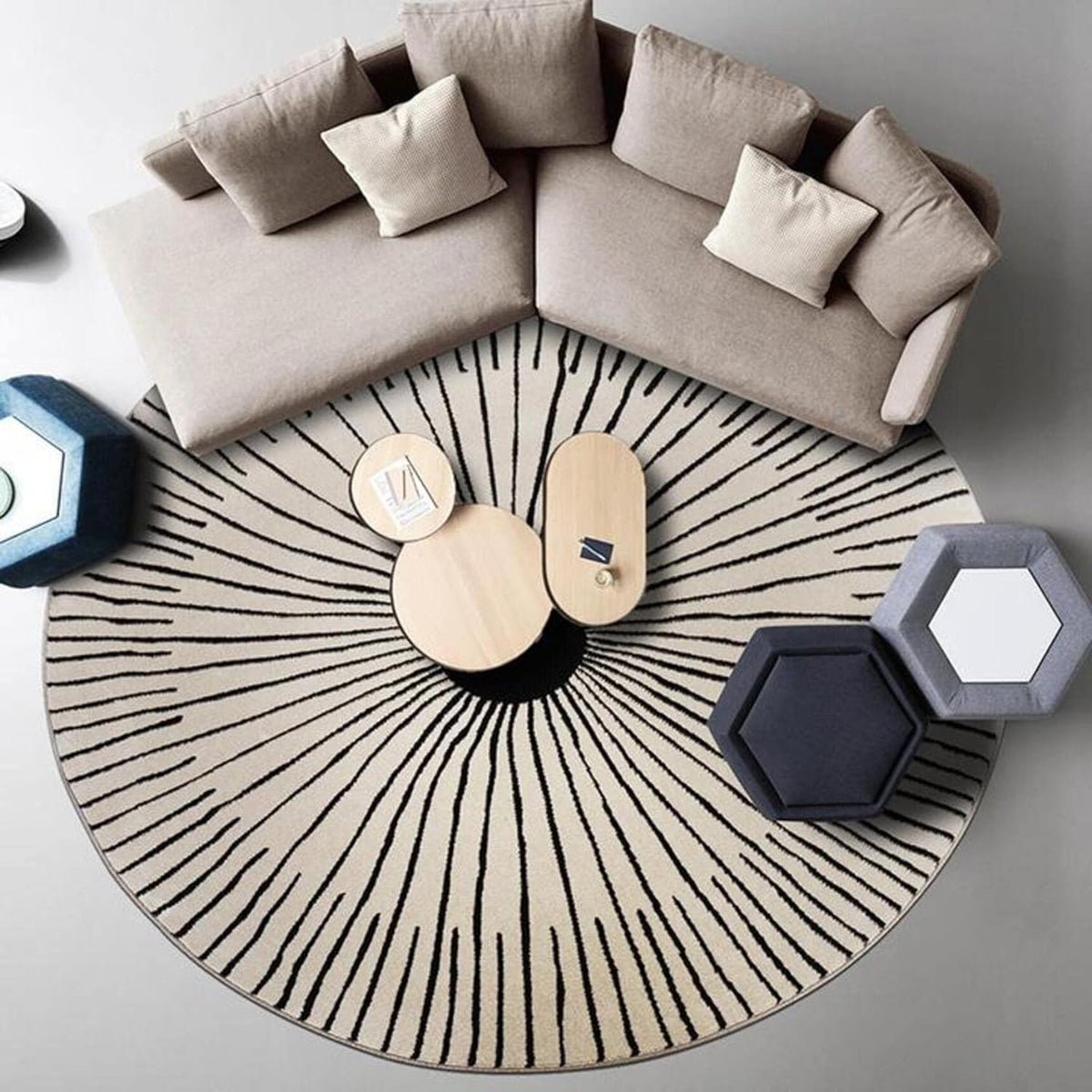 Softique Round Hand Tufted Carpet & Rug