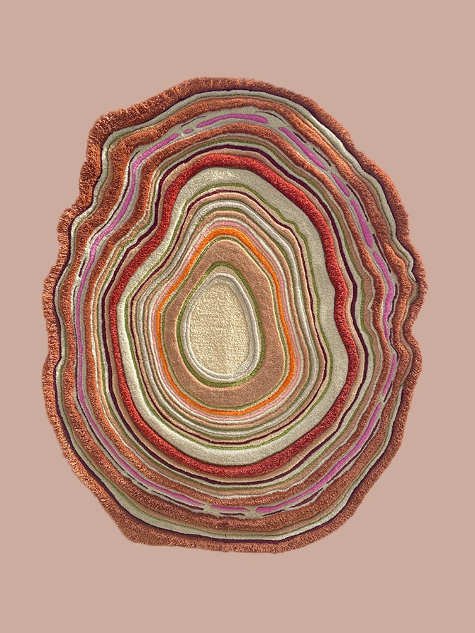 Timber waves Hand Tufted Area Rug Irregular Shape Carpet