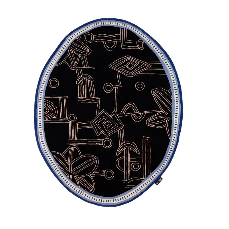Tribal Hand Tufted Round Plush New Zealand Wool Rug