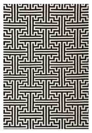 Maze Black & White Hand Tufted New Zealand Wool Rug