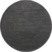Graphite Black Hand Tufted Round Plush New Zealand Wool Rug
