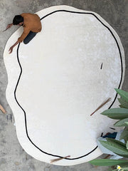Yin and Yang Hand Tufted Area Rug Irregular Shape Carpet