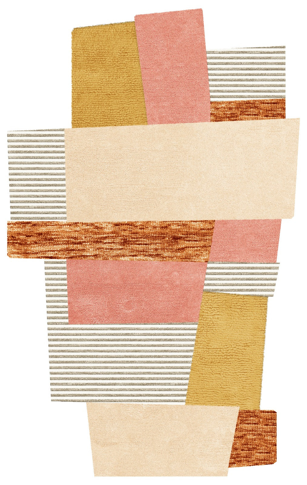 Arc New Zealand Wool Cut & Loop Irregular Shaped Rug