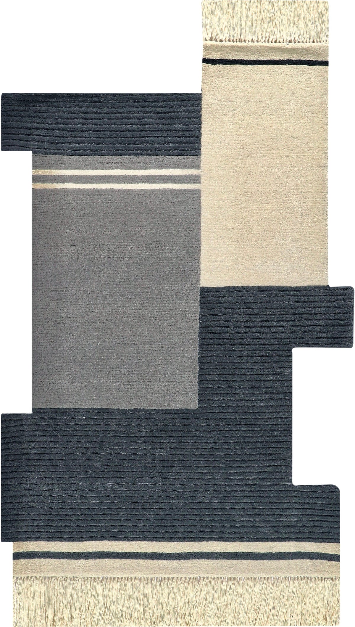 Aristo New Zealand Wool Loop And Cut Pile Irregular Shaped Rug