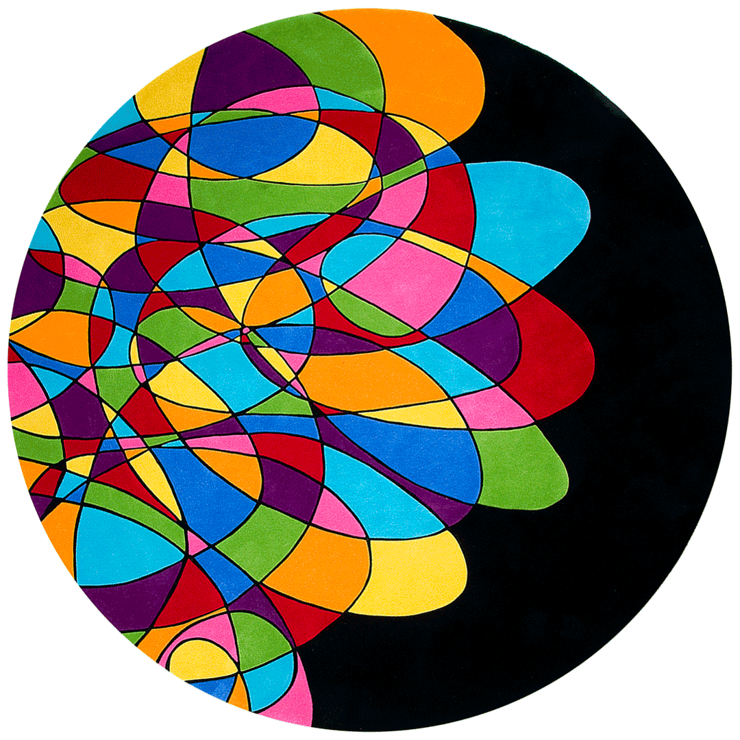 Prominence Multicolor Modern Hand Tufted Round Plush New Zealand Wool Rug