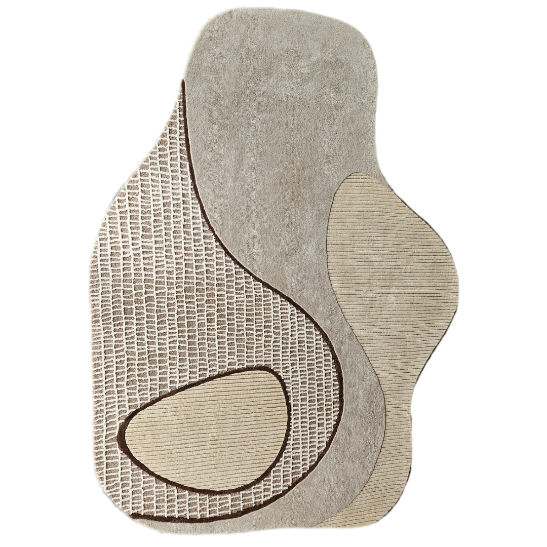 Dune Irregular Shaped New Zealand Wool Loop & Cut Pile Rug