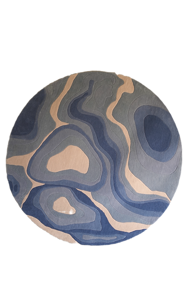 Cobalt Hand Tufted Round Plush New Zealand Wool Rug