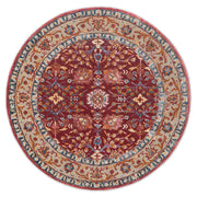 Mahin Maroon Traditional Hand Tufted Round Plush New Zealand Wool Rug