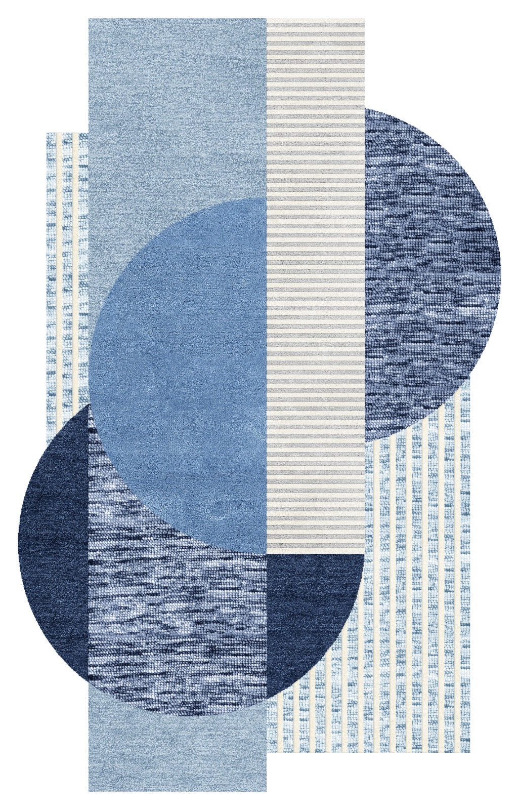 Glacier New Zealand Wool Loop And Cut Pile Irregular Shaped Rug