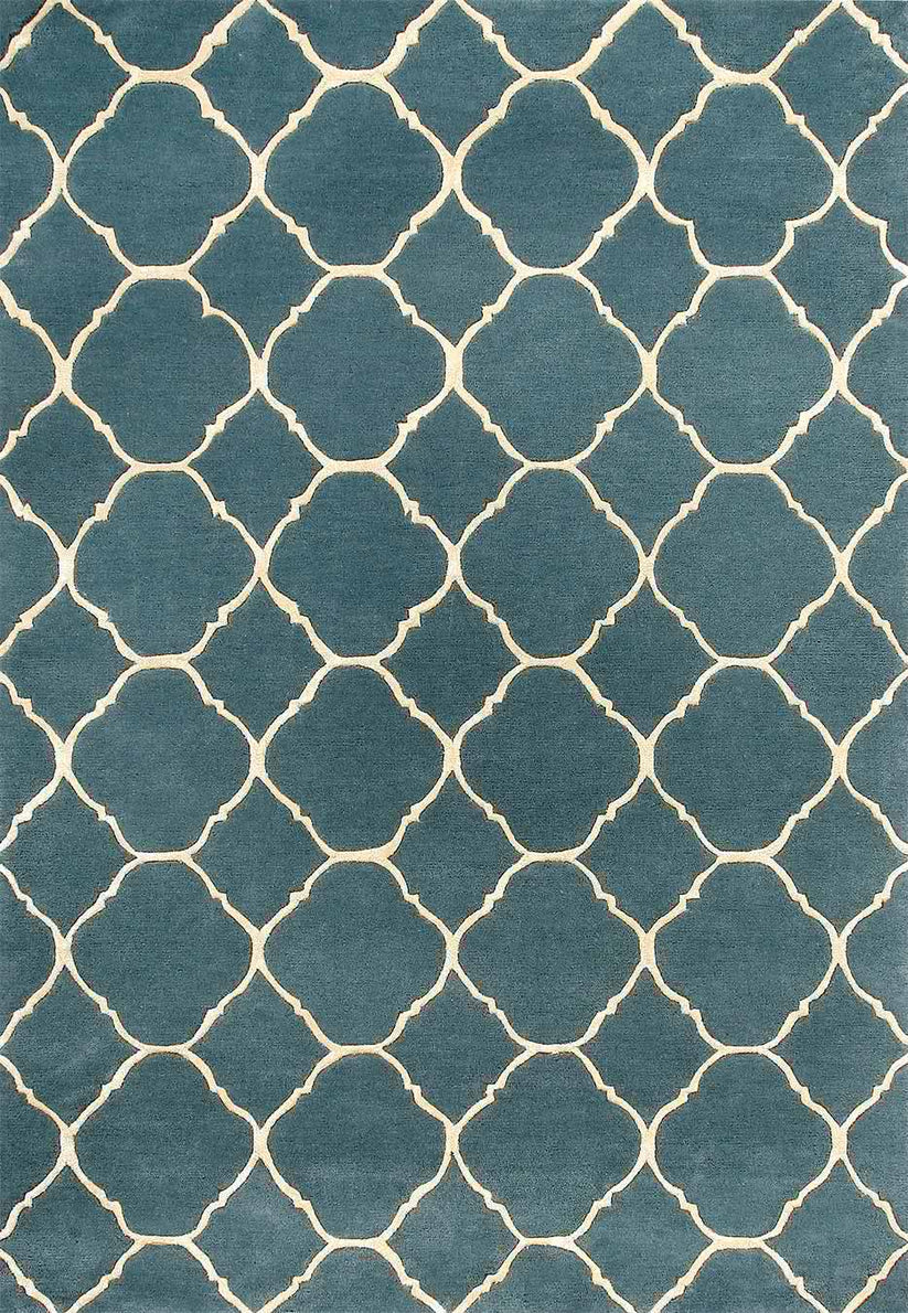 Istanbul Azure Blue Hand Tufted New Zealand Wool Rug
